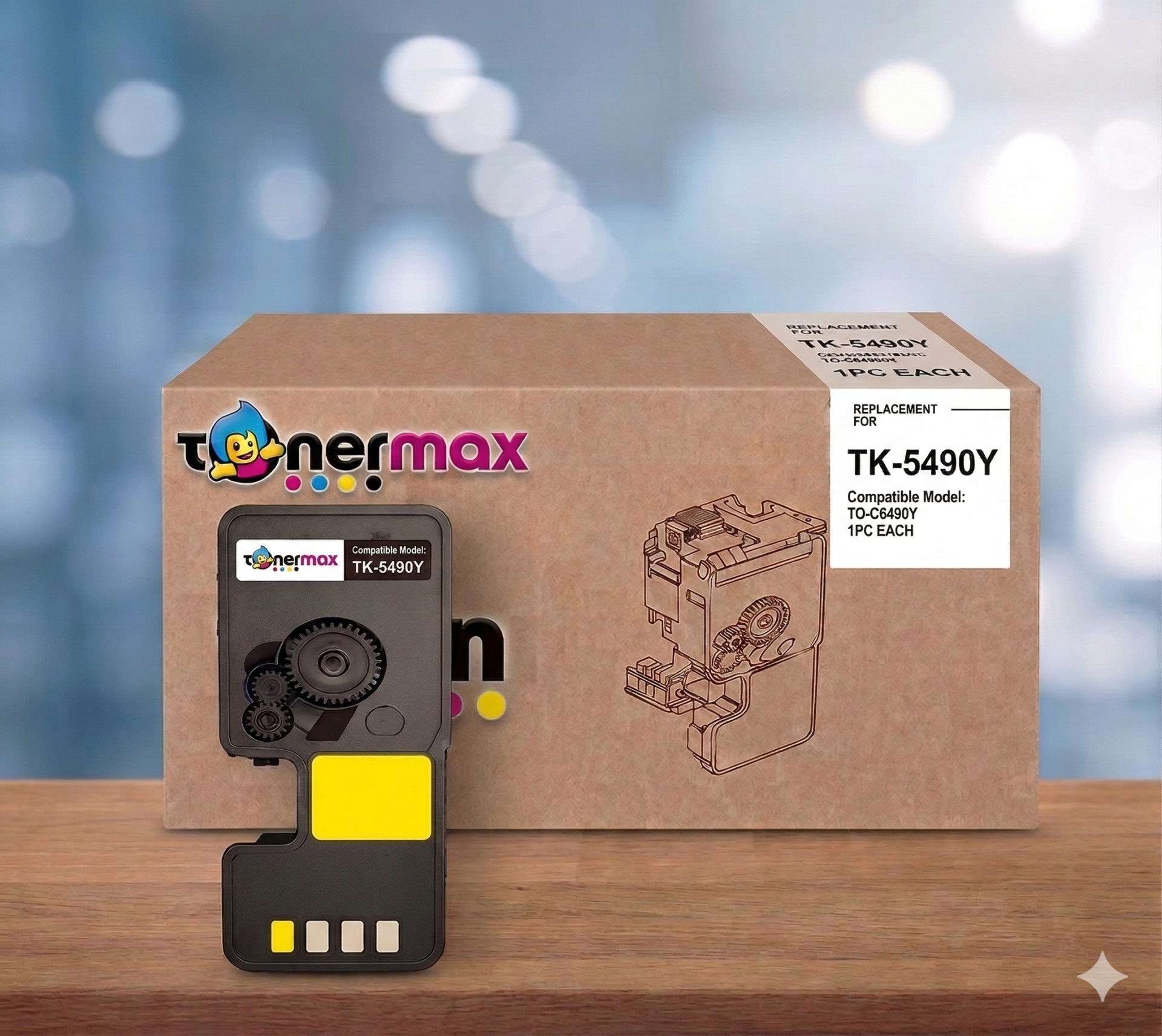 Kyocera TK-5490 Muadil Toner Sarı - Çipli | MA2101cfx | MA2101cwfx | PA2101cwx | PA2101cx | MA2101 | PA2101