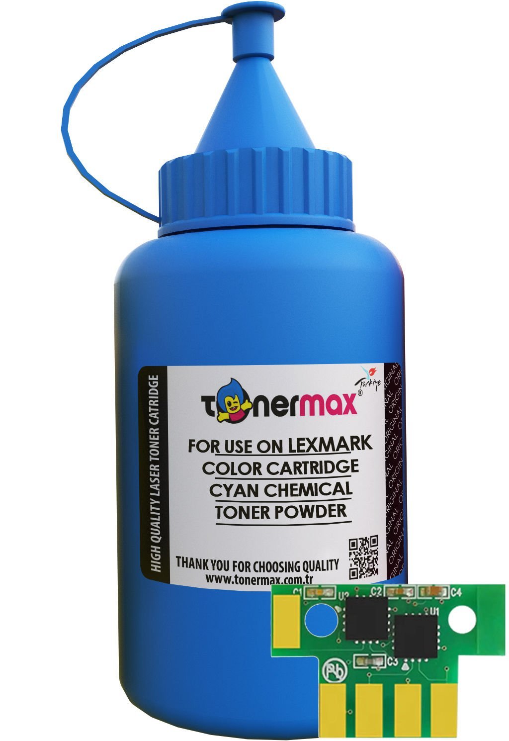 Lexmark C2425-C2350K0 Mavi Toner Tozu ve Çipi / C2425dw / C2325dw /MC2325adw /MC2425adw /MC2535adwe /MC2640adwe