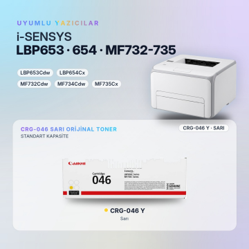 Canon CRG-046 / LBP653Cdw / LBP654Cx / MF732Cdw / MF734Cdw / MF735Cx Sarı Orjinal Toner