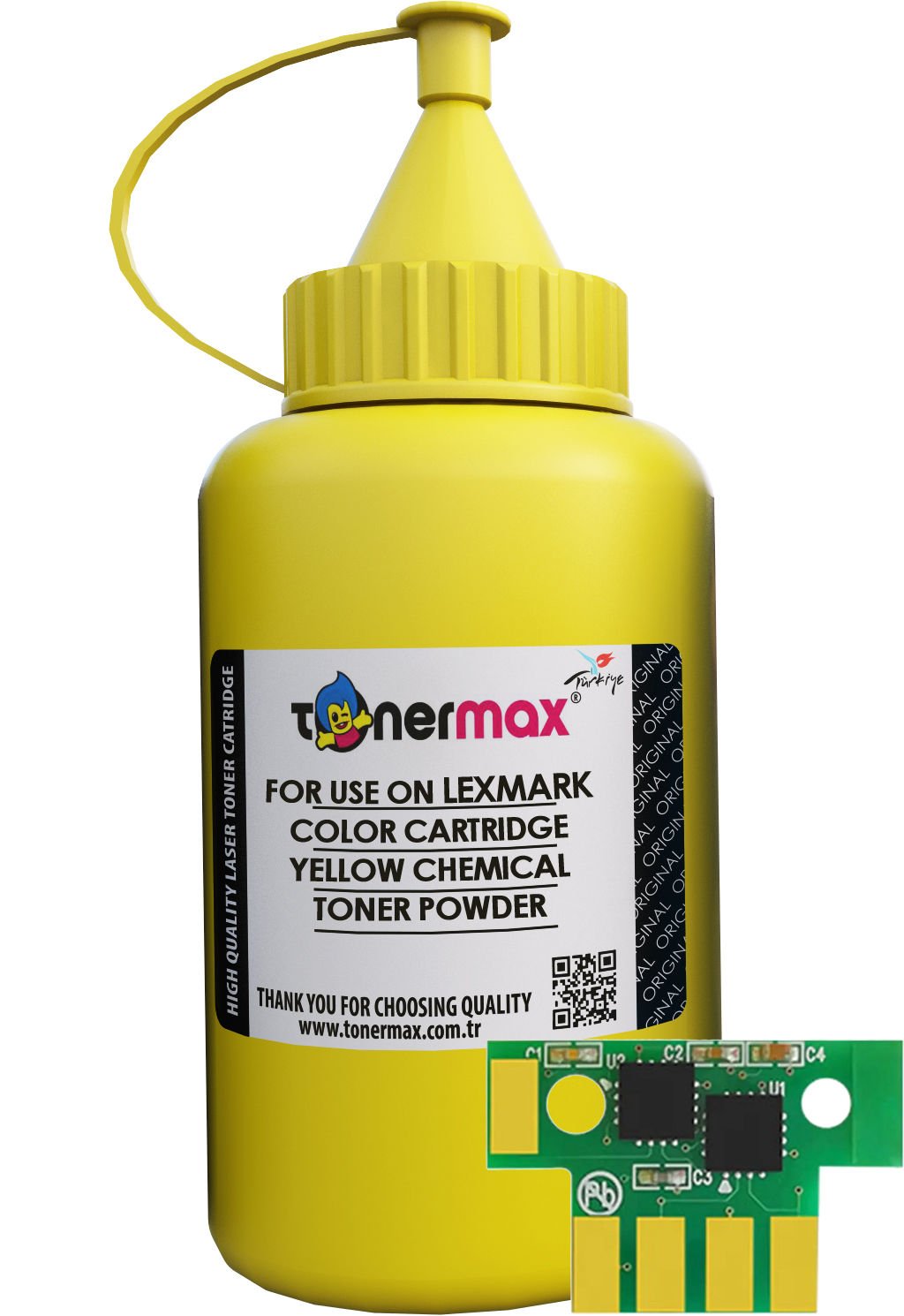 Lexmark C2425-C2350Y0 Sarı Toner Tozu ve Çipi / C2425dw / C2325dw /MC2325adw /MC2425adw /MC2535adwe /MC2640adwe
