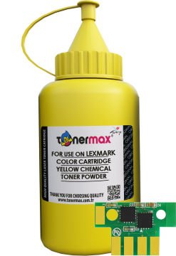 Lexmark C2425-C2350Y0 Sarı Toner Tozu ve Çipi / C2425dw / C2325dw /MC2325adw /MC2425adw /MC2535adwe /MC2640adwe
