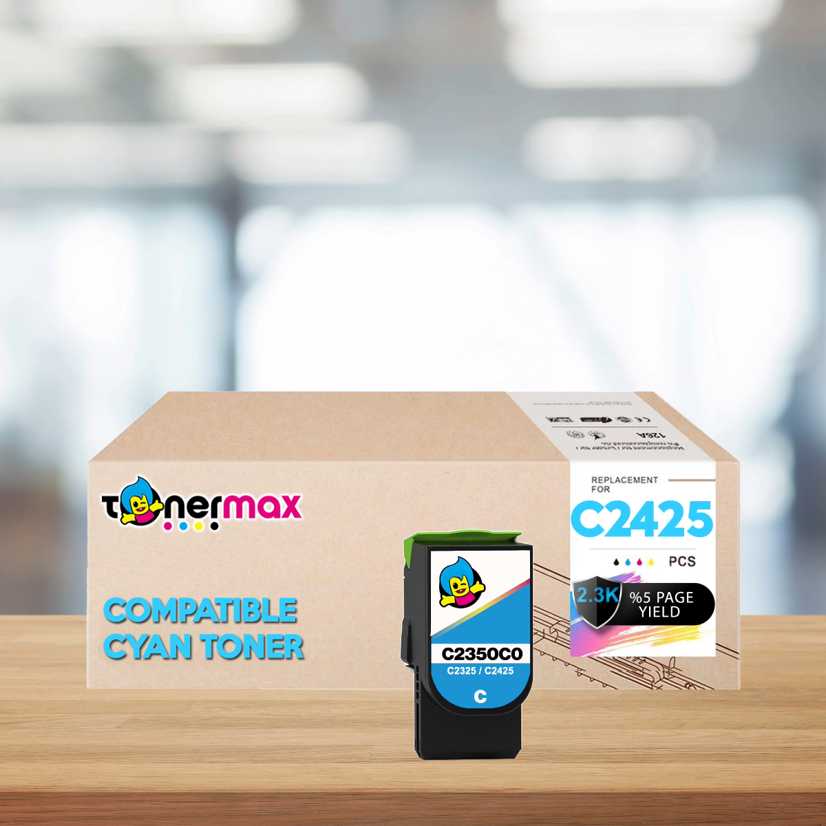 Lexmark C2425-C235HC0 Mavi Muadil Toner / C2425dw / C2325dw /MC2325adw /MC2425adw /MC2535adwe /MC2640adwe