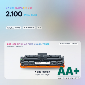 Canon CRG-069 Siyah Muadil Toner AA Plus / LBP673Cdw / LBP673Cdw II / MF752Cdw / MF754Cdw / MF752Cdw II / MF754Cdw II
