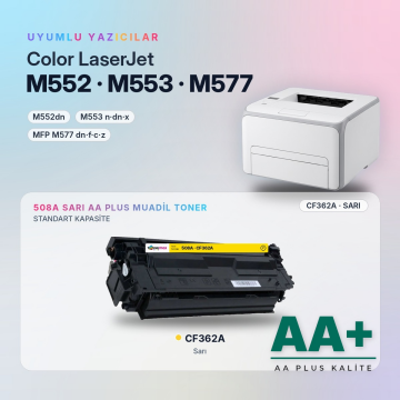 Hp 508A CF362A Sarı Muadil Toner AA Plus / Color LaserJet Enterprise M552 / M553 / MFP M577