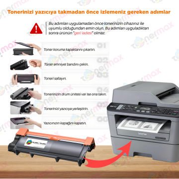 Brother TN-2355 Muadil Toner / DCP-L2500 / DCP-L2520 / DCP-L2540 / HL-L2300 / HL-L2340 / HL-L2360 / HL-L2365 / MFC-L2700 / MFC-L2720 / MFC-L2740
