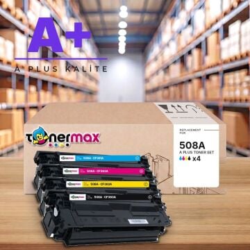 Hp 508A CMYK Muadil Toner Seti A Plus / Color LaserJet Enterprise M552 / M553 / MFP M577 / CF360A / CF361A / CF362A / CF363A