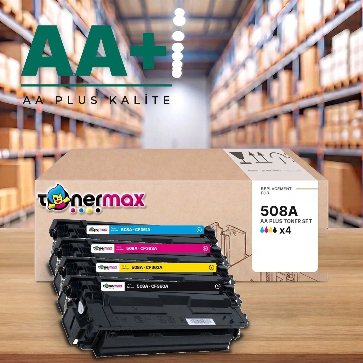 TonerMAX® 508A CMYK AA Plus Muadil Toner Takımı