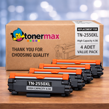 Brother TN-2550XL Muadil Toner 4'lü Paket / HL-L2461DN / MFC-L2806DW / MFC-L2861DW / MFC-L2886DW