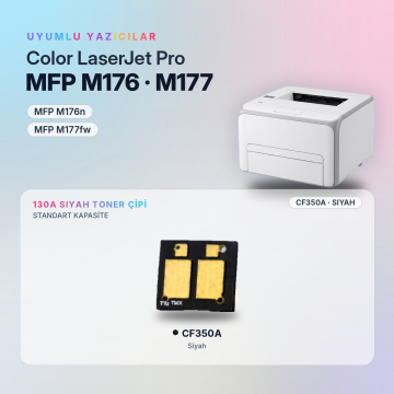 Hp 130A CF350A / Color LaserJet Pro MFP M176 / M177 Siyah Çip