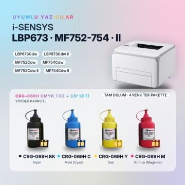 Canon CRG-069H Toner Tozu + Çip Takım / LBP673Cdw / LBP673Cdw II / MF752Cdw / MF754Cdw / MF752Cdw II / MF754Cdw II