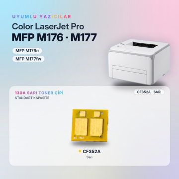 Hp 130A CF352A / Color LaserJet Pro MFP M176 / M177 Sarı Çip
