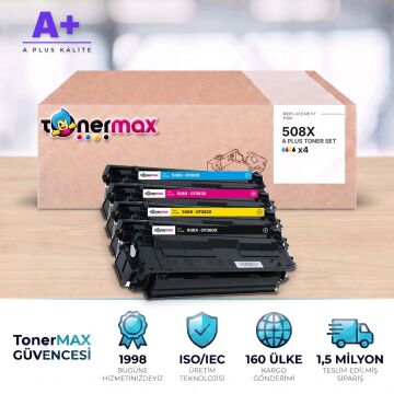 Hp 508X CMYK Muadil Toner Seti A Plus / Color LaserJet Enterprise M552 / M553 / MFP M577 / CF360X / CF361X / CF362X / CF363X