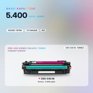 Canon CRG-040 Kırmızı Muadil Toner - Çipli / LBP710Cx / LBP712Cx