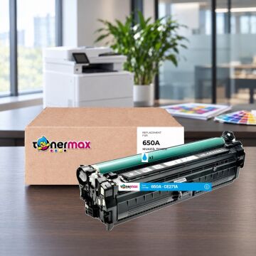Hp 650A CE271A Mavi Muadil Toner - Çipli / Color LaserJet Enterprise CP5525 / M750