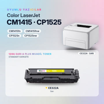 HP 128A CE322A Sarı Muadil Toneri - A Plus / CM1415 / CP1525