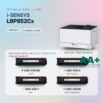 Canon CRG-059 CMYK Muadil Toner Seti AA Plus / LBP852Cx