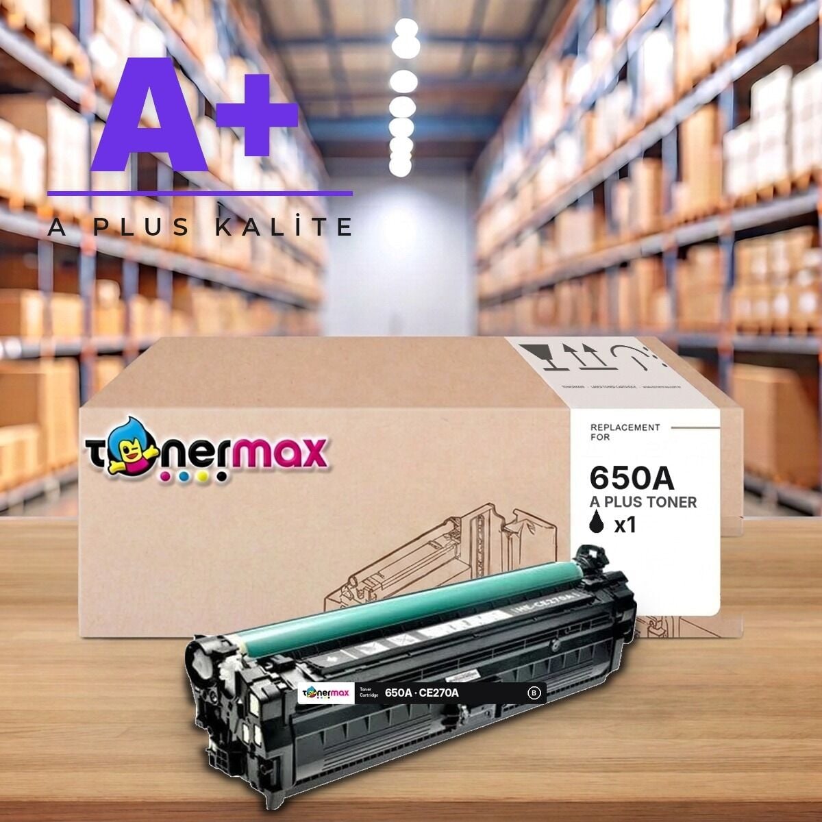 HP 650A CE270A Siyah A Plus muadil toner