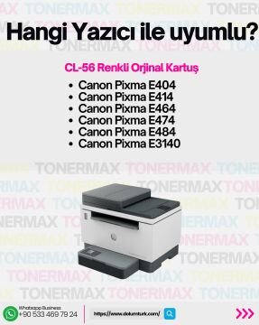 Canon CL-56 Pixma E404/E414/E464/E484 Renkli Kartuş