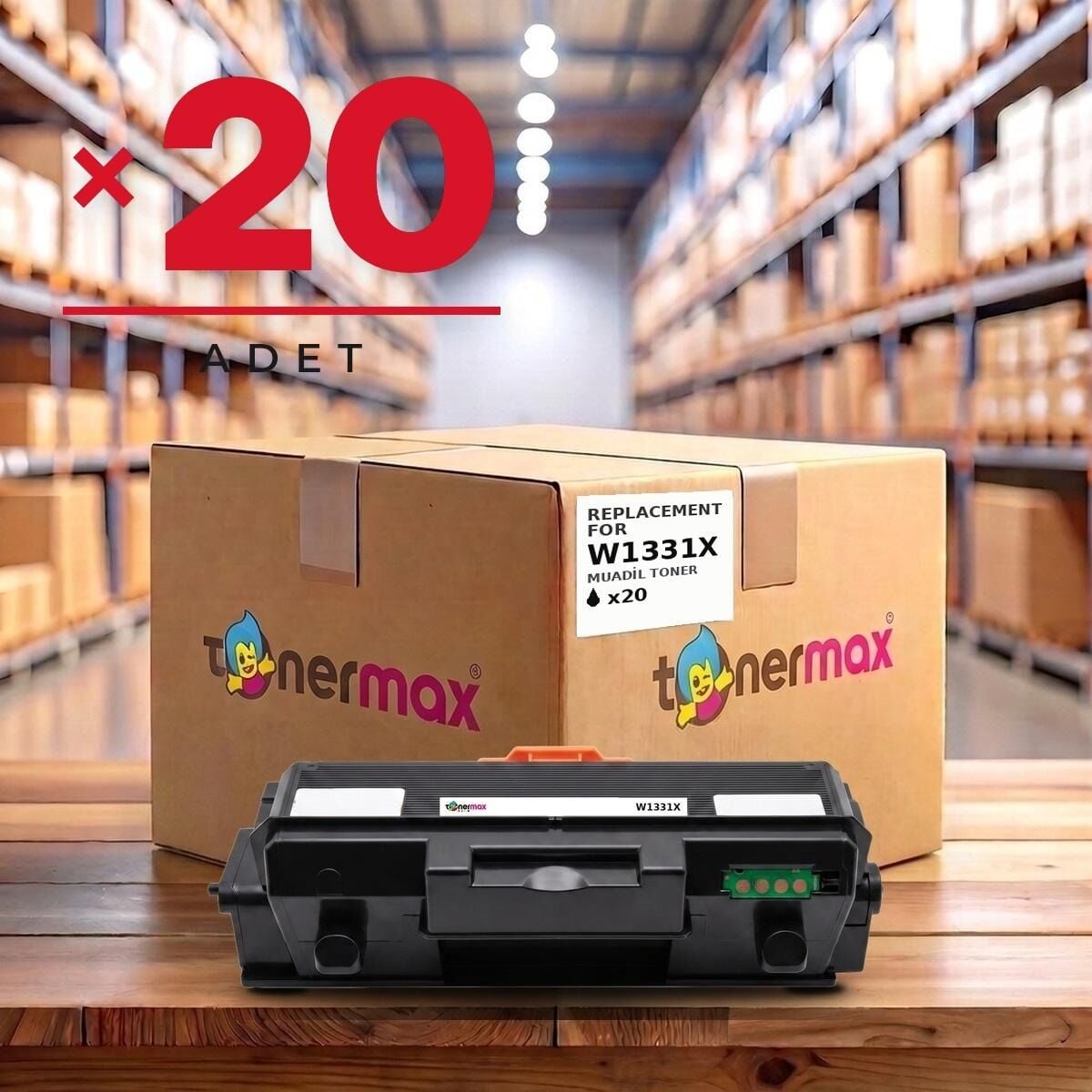 TonerMAX® W1331X Muadil Toner — 20'li Paket
