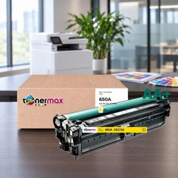Hp 650A CE272A Sarı Muadil Toner AA Plus / Color LaserJet Enterprise CP5525 / M750