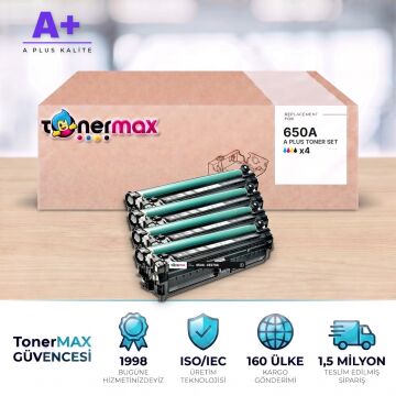 Hp 650A CMYK Muadil Toner Seti A Plus / Color LaserJet Enterprise CP5525 / M750 / CE270A / CE271A / CE272A / CE273A