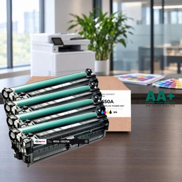Hp 650A CMYK Muadil Toner Seti AA Plus / Color LaserJet Enterprise CP5525 / M750 / CE270A / CE271A / CE272A / CE273A