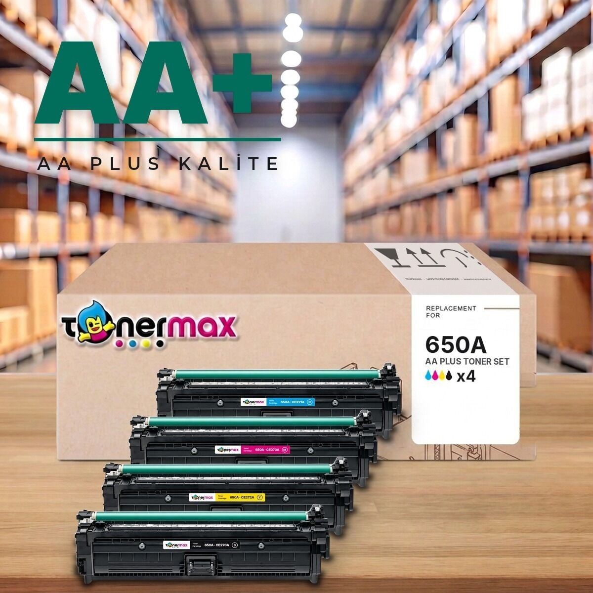 TonerMAX® 650A CMYK AA Plus Muadil Toner Takımı