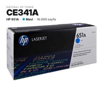 Hp 651A CE341A / LaserJet Enterprise 700 Color MFP M775 Mavi Orjinal Toner