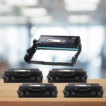 Hp 331A-W1331A Muadil Toner - Çipli 4'lü Paket + 1 Adet W1332A Muadil Drum Ünitesi / LaserJet 408dn / MFP 432fdn