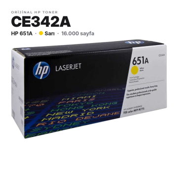 Hp 651A CE342A / LaserJet Enterprise 700 Color MFP M775 Sarı Orjinal Toner