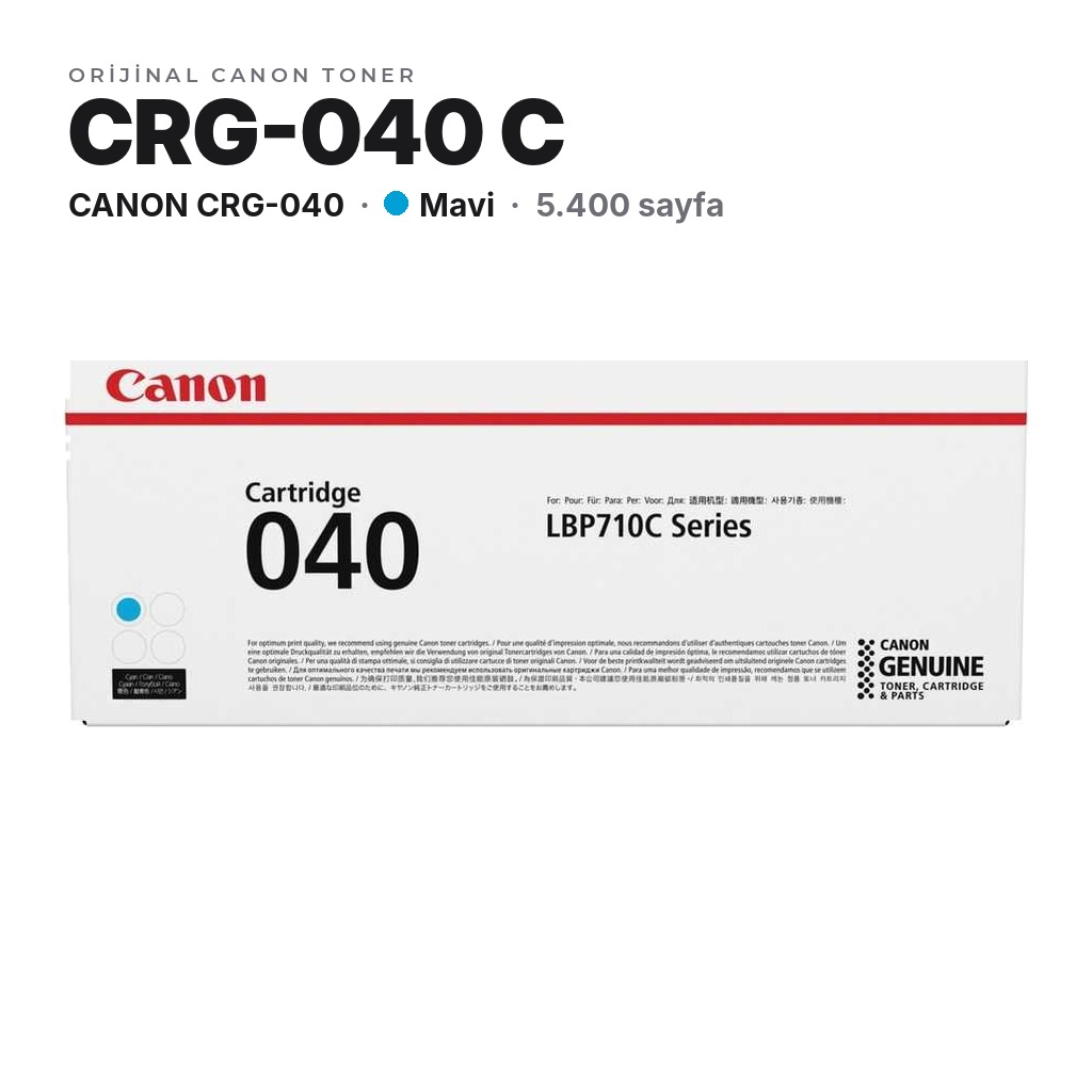Canon CRG-040 C Mavi orijinal toner