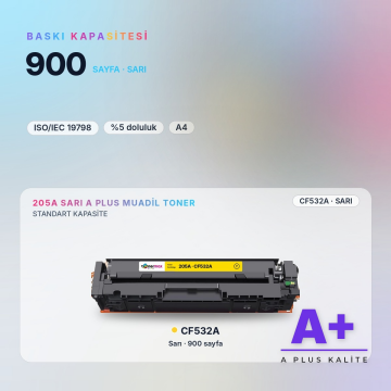Hp 205A CF532A Sarı Muadil Toner A Plus / Color LaserJet Pro M154 / M180 / M181