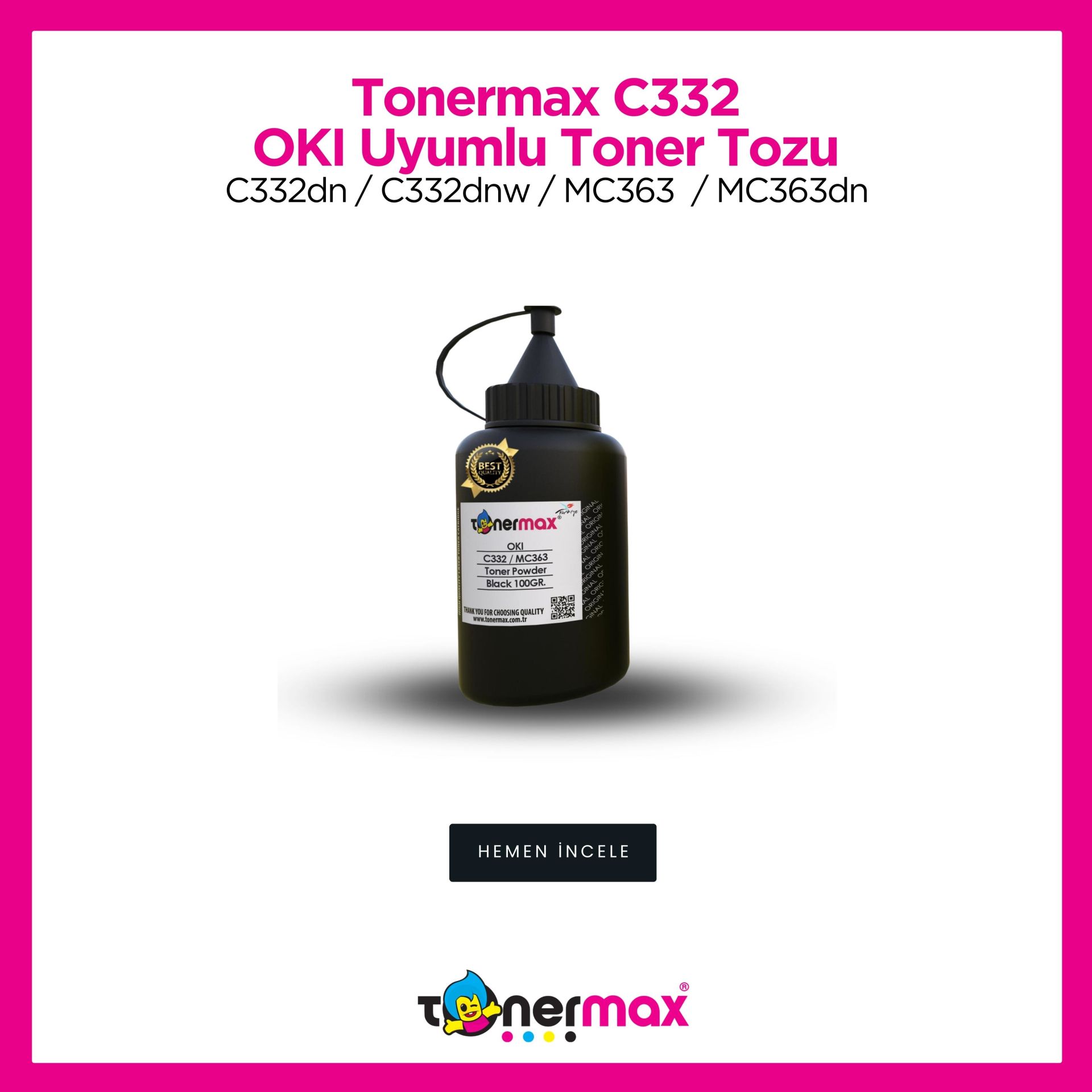 Oki 46508740 Siyah Toner Tozu / C332 / MC363