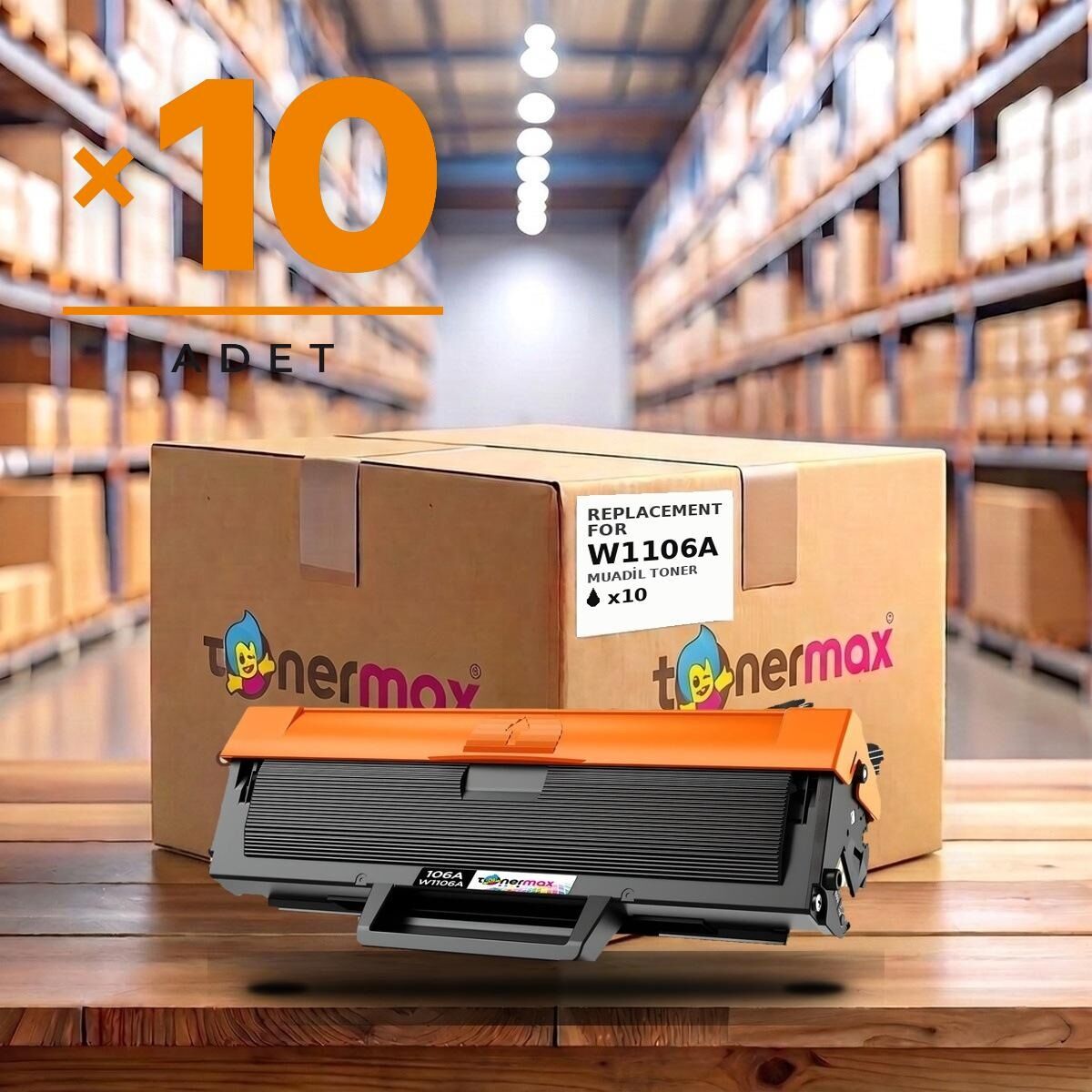 Hp 106A / W1106A Muadil Toner - Çipli 10'lu 1 Koli / 107A / 107W / MFP 135W / MFP 137fnw