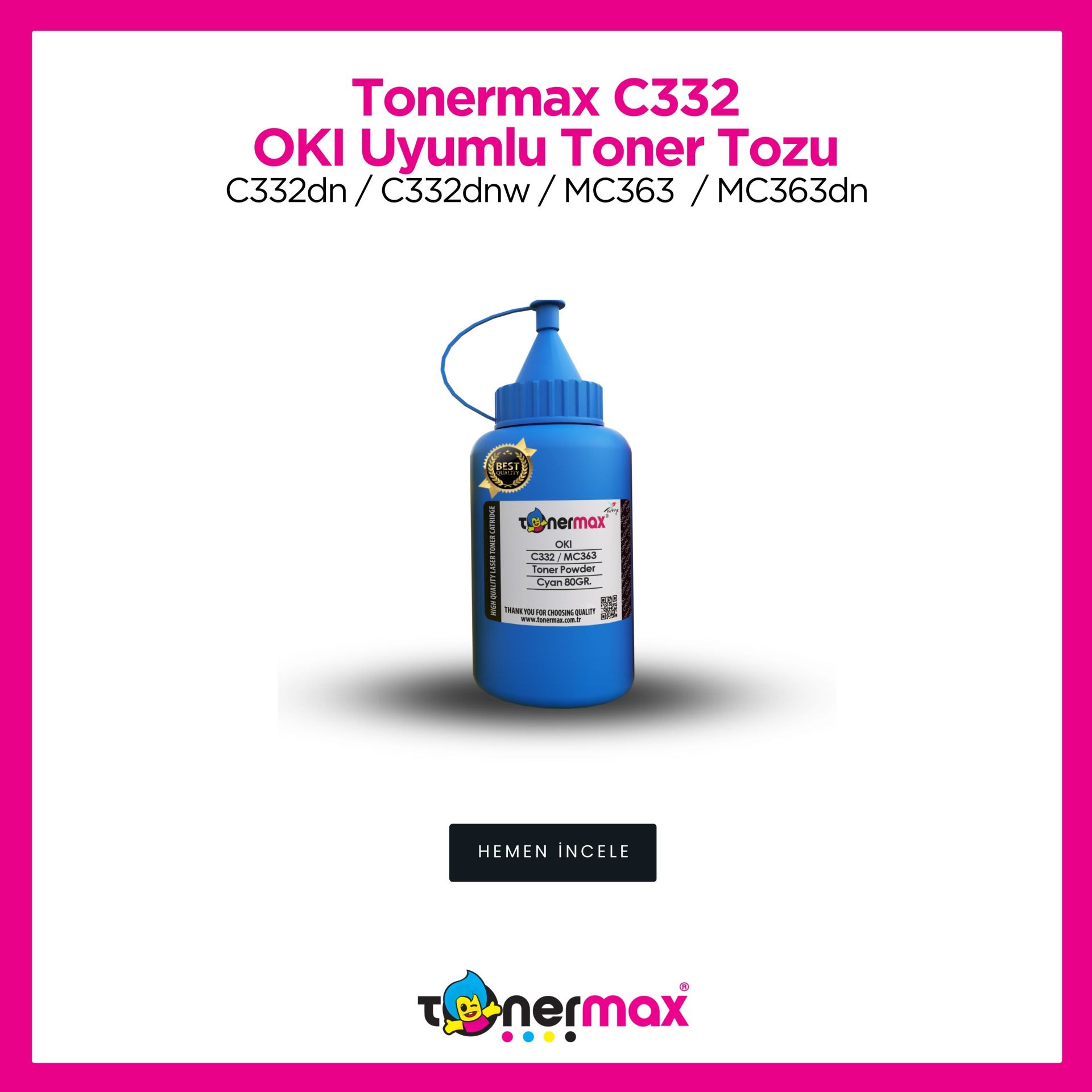 Oki 46508735 Mavi Toner Tozu / C332 / MC363