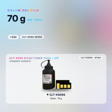 Samsung CLT-K609S Toner Tozu + Çip Siyah 70GR / CLP-770 / CLP-775
