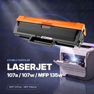 Hp 106XL W1106XL Muadil Toner - Çipli 10'lu Paket ( Ekstra Yüksek Kapasite )/ 107A / 107W / MFP 135W / MFP 137fnw