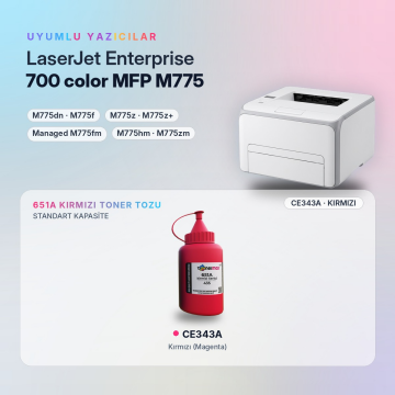 Hp 651A CE343A Toner Tozu Kırmızı 435GR / LaserJet Enterprise 700 Color MFP M775