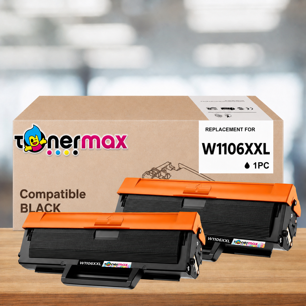 TonerMAX® W1106XXL Muadil Toner — İkili Paket