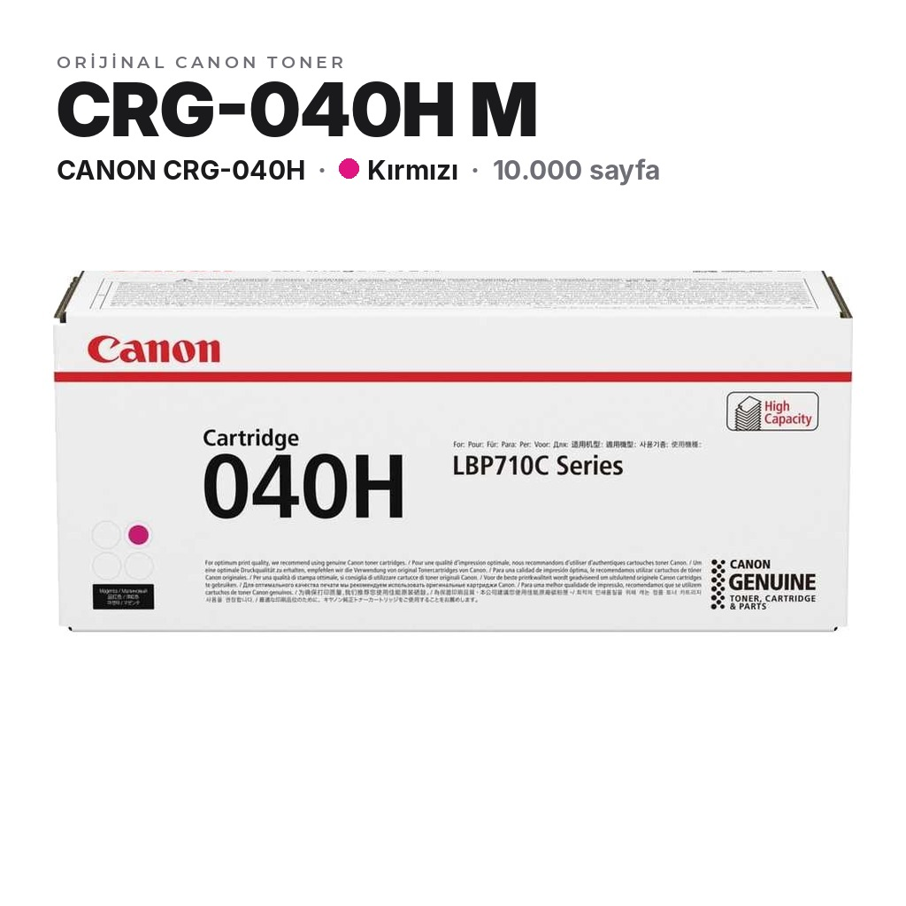 TonerMAX® Canon CRG-040H Kırmızı Orijinal Toner