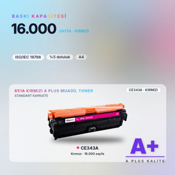 Hp 651A CE343A Kırmızı Muadil Toner A Plus / LaserJet Enterprise 700 Color MFP M775