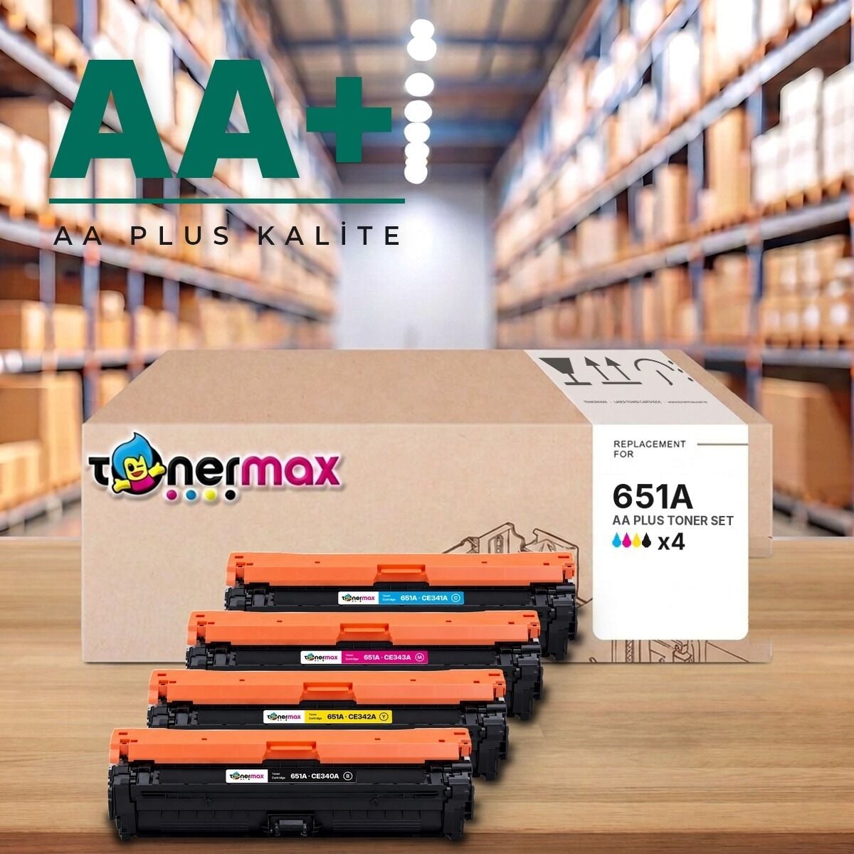 TonerMAX® 651A CMYK AA Plus Muadil Toner Takımı