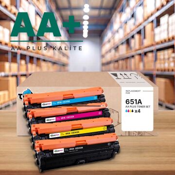 Hp 651A CMYK Muadil Toner Seti AA Plus / LaserJet Enterprise 700 Color MFP M775 / CE340A / CE341A / CE342A / CE343A