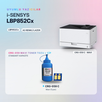 Canon CRG-059 Toner Tozu + Çip Mavi 120GR / LBP852Cx