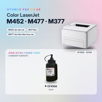 Hp 410A CF410A Toner Tozu Siyah 120GR / Color LaserJet Pro M452 / M477 / M377