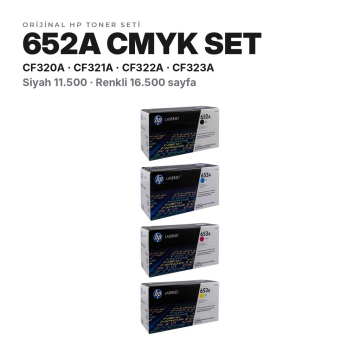 Hp 652A Orjinal Toner Set Avantaj Paket / Color LaserJet Enterprise M651 / Flow MFP M680 / CF320A / CF321A / CF322A / CF323A