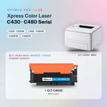 Samsung CLT-C404S Muadil Toner Mavi  / Xpress C430 / C480