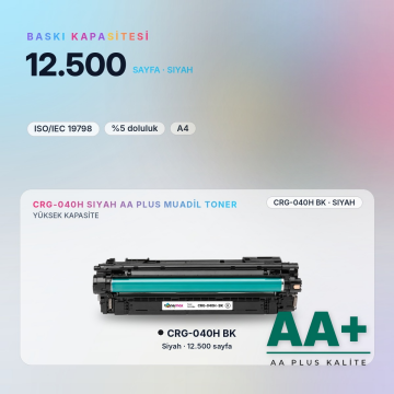 Canon CRG-040H Siyah Muadil Toner AA Plus / LBP710Cx / LBP712Cx
