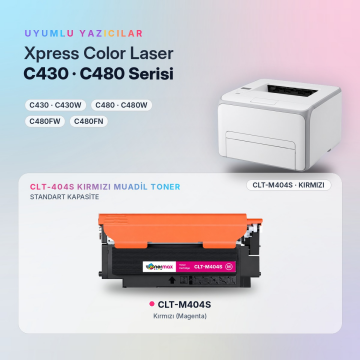 Samsung CLT-M404S Muadil Toner Kırmızı / Xpress C430 / C480