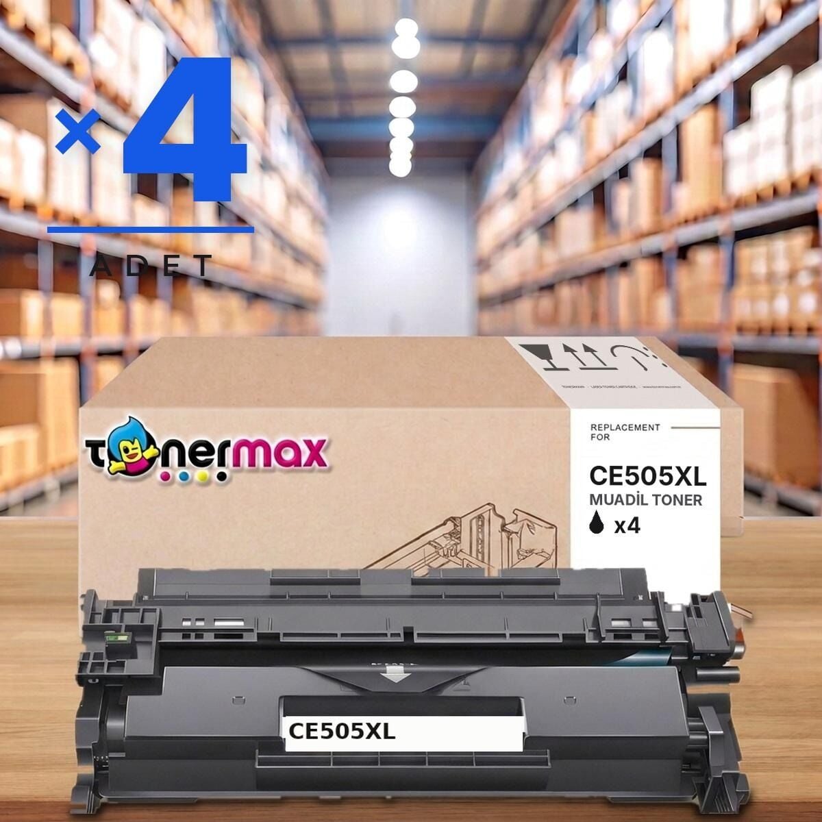 HP CE505XL Muadil Toner 4'lü Paket / P2030 / P2035 / P2050 / P2055